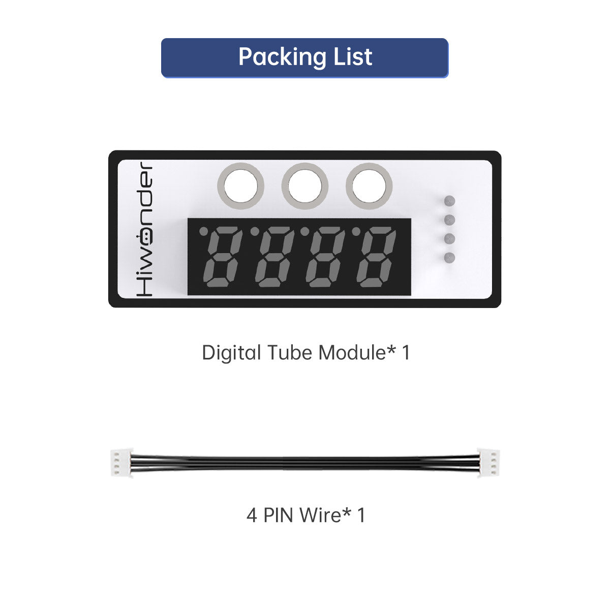 Digital Tube Module: Hiwonder Robot Module Compatible with Arduino/ Raspberry Pi/ Jetson Nano/ micro:bit Digital Tube Module: Hiwonder Robot Module Compatible with Arduino/ Raspberry Pi/ Jetson Nano/ micro:bit